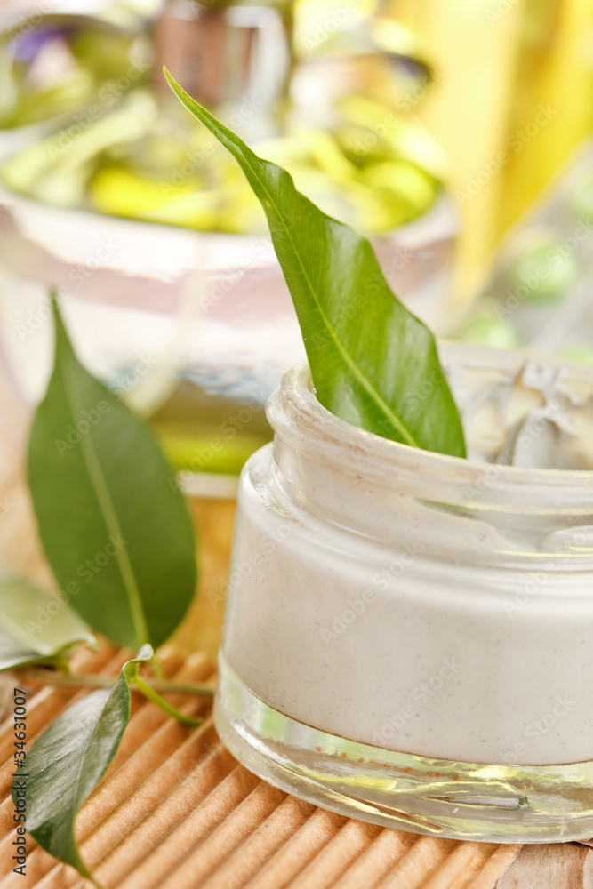 bottle of organic cream bottle of organic cream