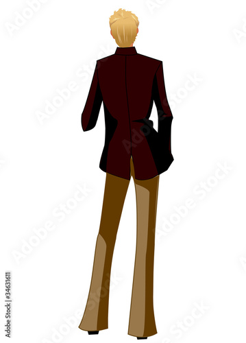 Rear view of man standing
