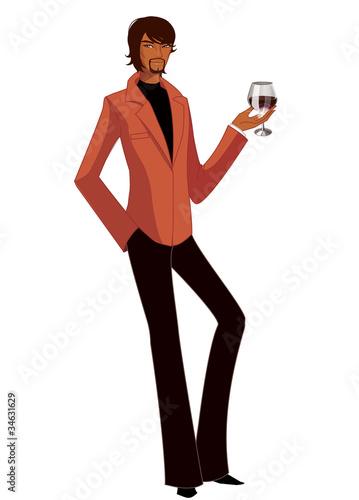 Portrait of man holding wineglass