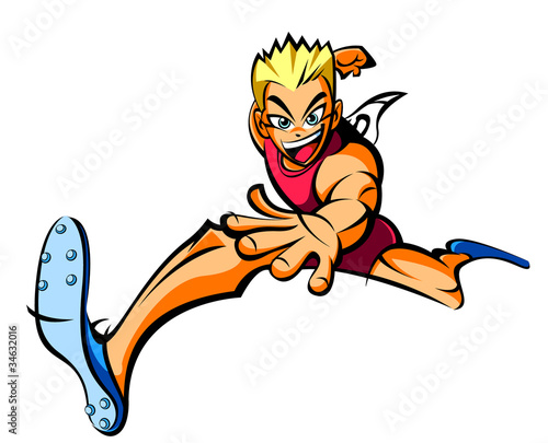 Close-up of man jumping