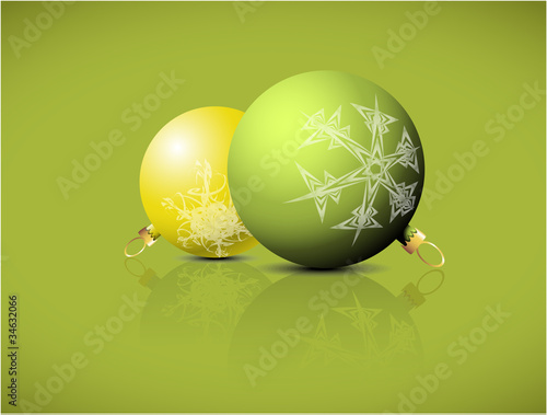 Christmas spheres with snowflakes ornaments photo