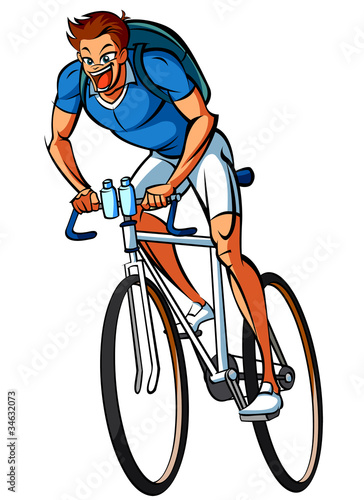 Side view of man riding bicycle