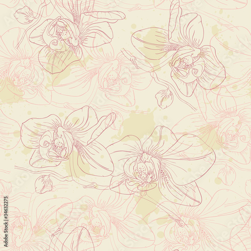 seamless pattern with orchids