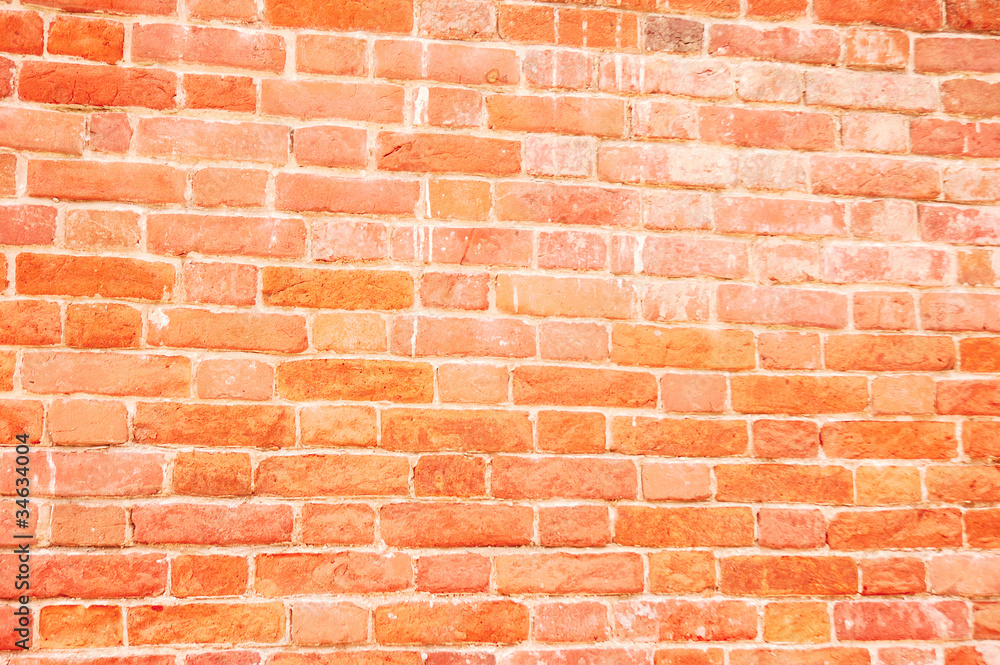 Aged red brick wall Aged red brick wall