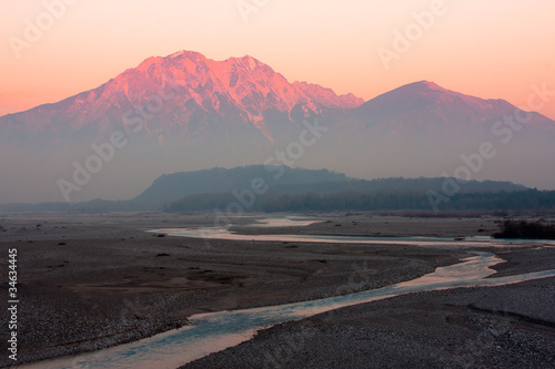 Bild auf Leinwand Il Tagliamento, fiume alpino