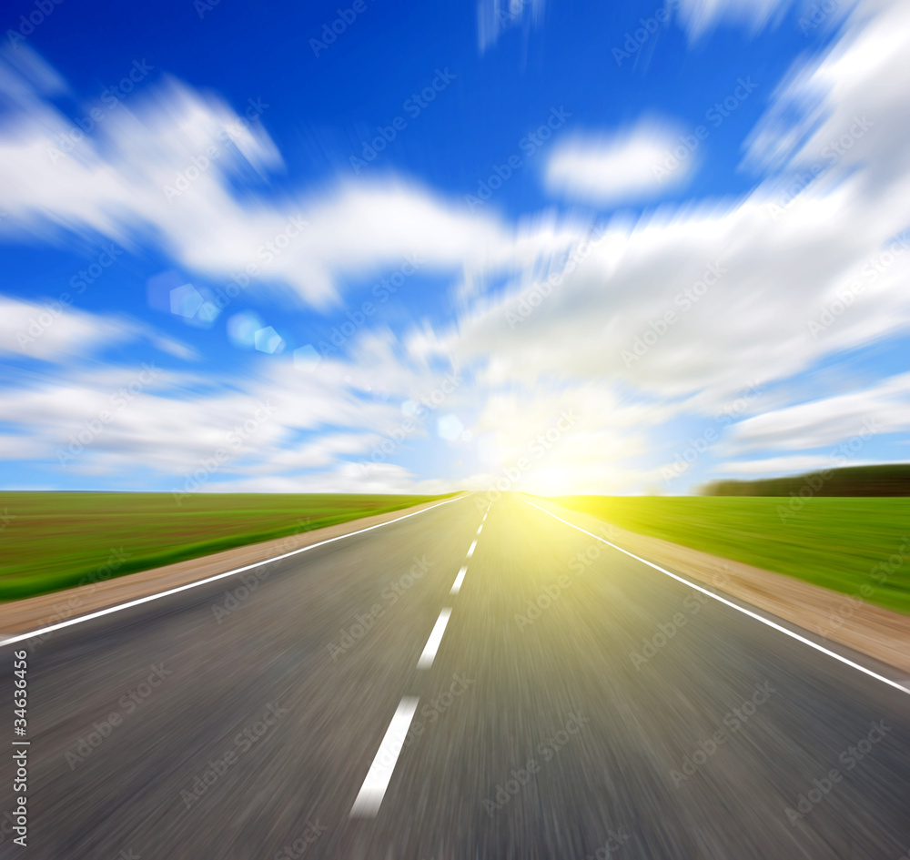 Naklejka premium along the road