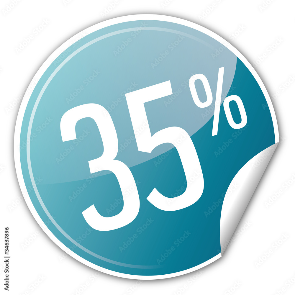Button Rabatt - bis 35% prozent sparen reduziert blau Button Rabatt - bis 35% prozent sparen reduziert blau