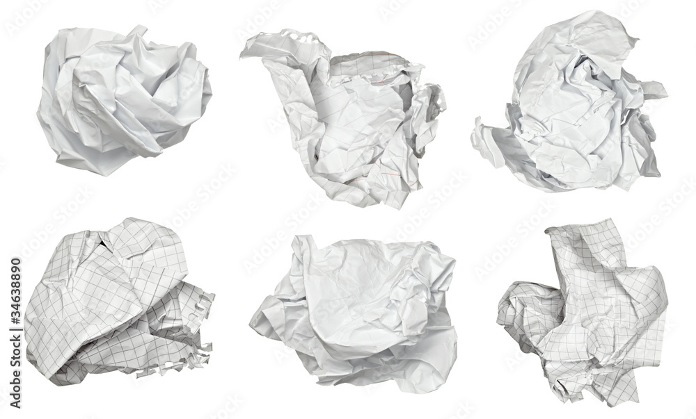 Naklejka premium paper ball crumpled garbage frustration