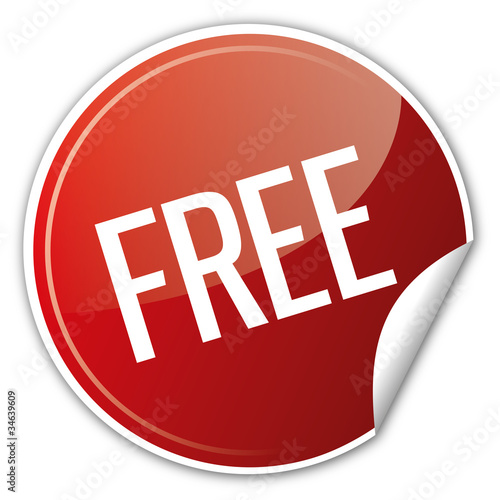 Button Rabatt - Free Gratis kostenlos umsonst geschenkt rot