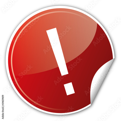 Button Rabatt - Achtung Info Wichtig Ausrufezeichen ! rot