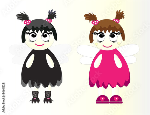 pretty girls in costume vector