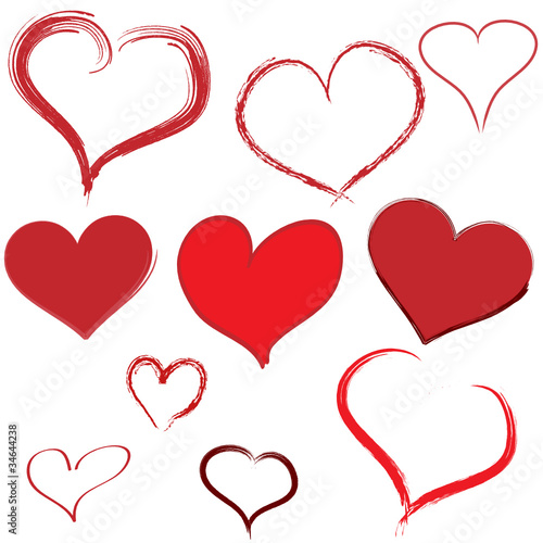 Herzen Heart Button handgemalt