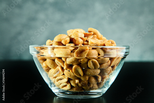 Peanuts in a glass bowl