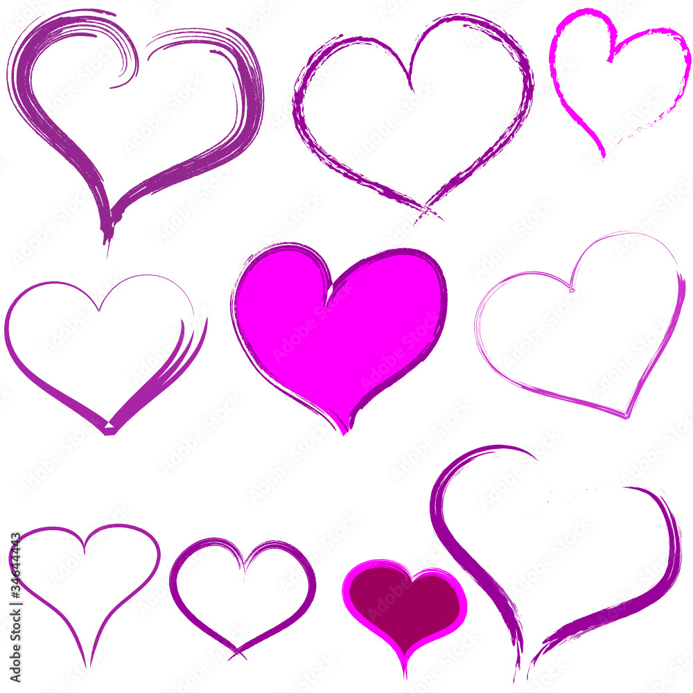 Herzen Heart Button handgemalt pink Herzen Heart Button handgemalt pink