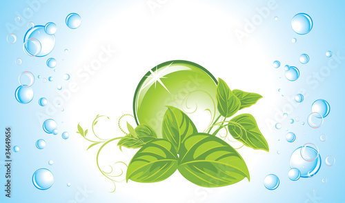 Sprigs and drops. Spring concept