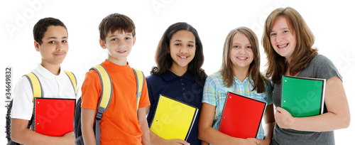 Students On White Background