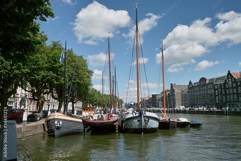 Boats in harbor - Dordrecht