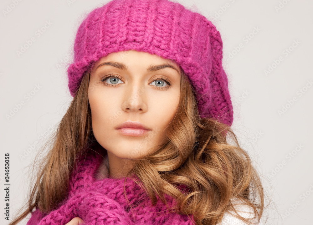 beautiful woman in winter hat beautiful woman in winter hat