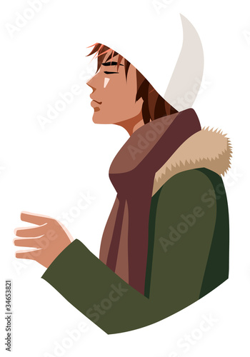 Side view of man standing