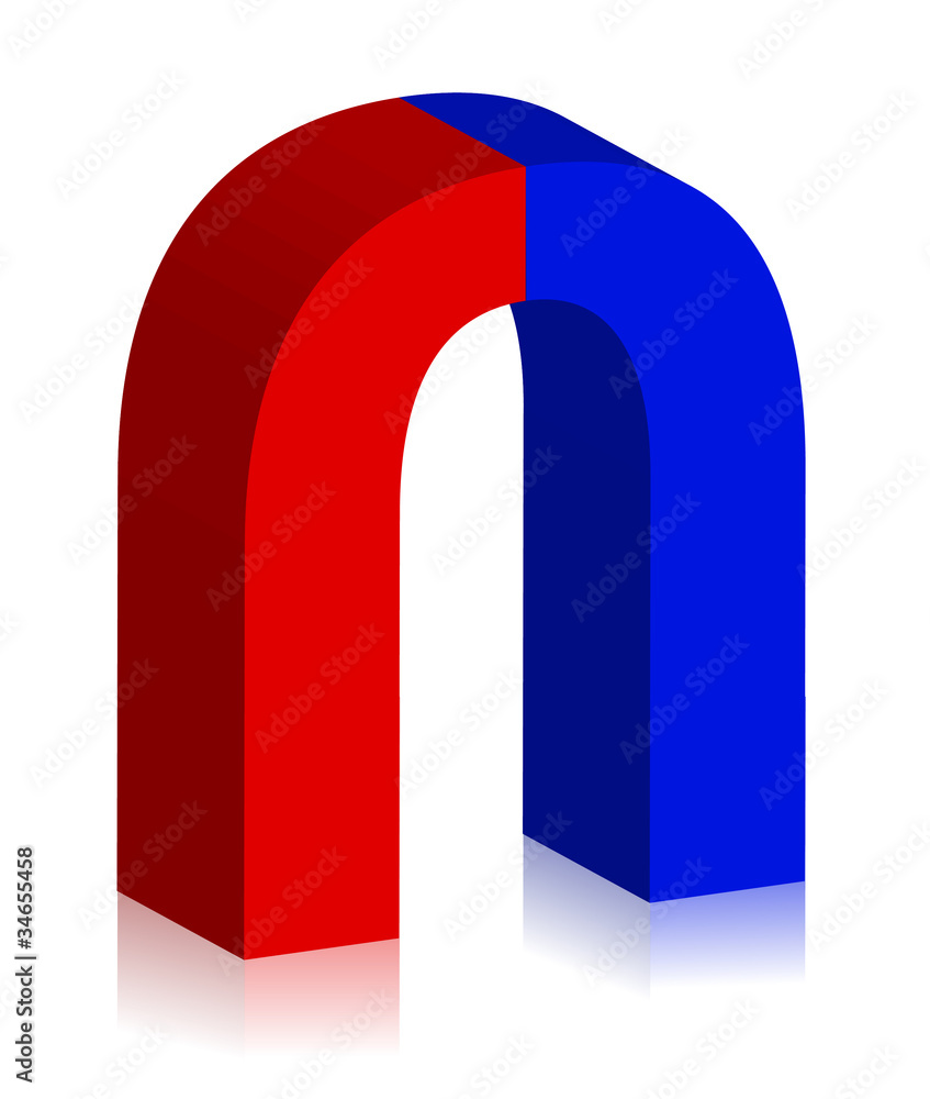 two-colored magnet 3d illustration design two-colored magnet 3d illustration design