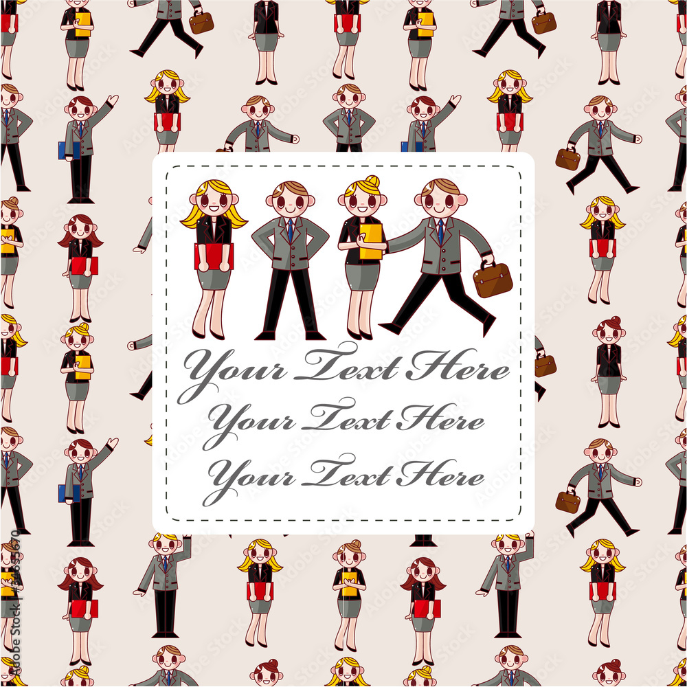 Obraz premium Cartoon office worker card