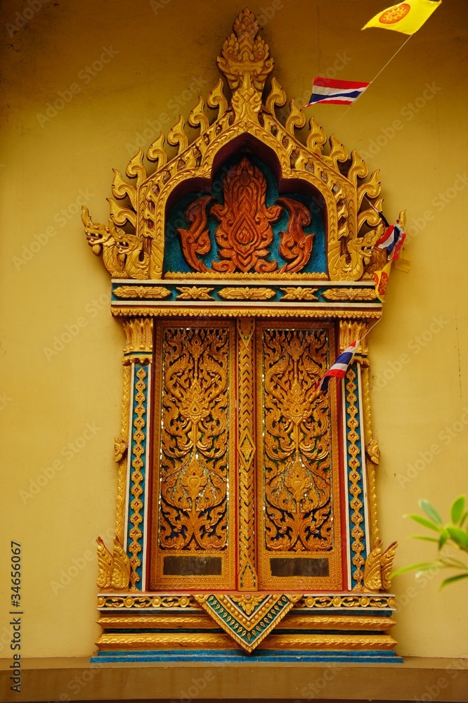 window in thai temple