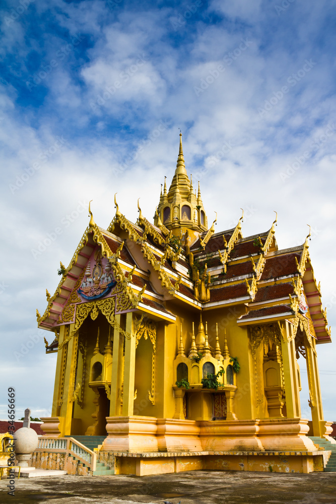 Golden temple in Phitsanulok, Thailand