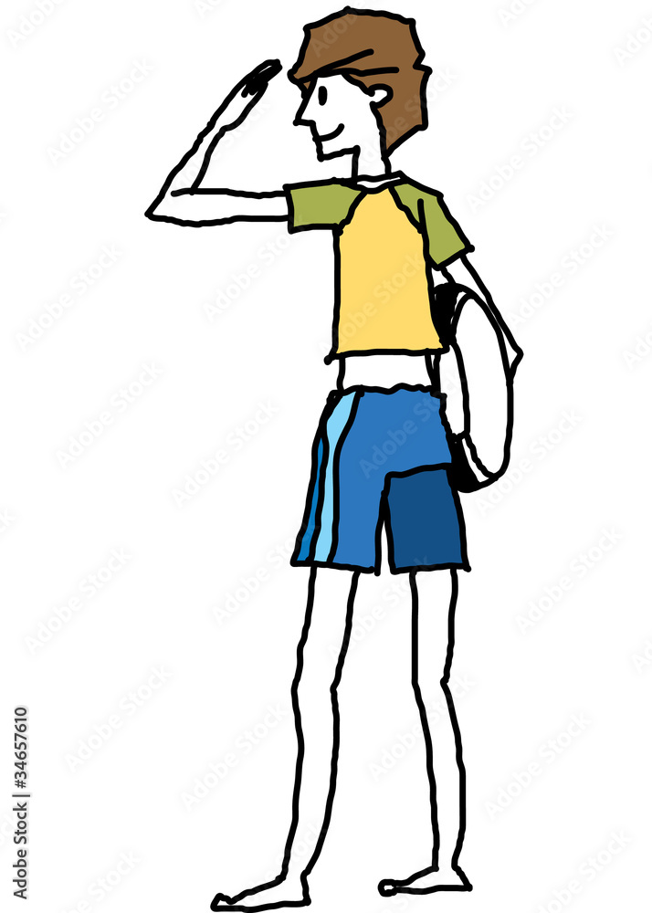 Side view of boy standing