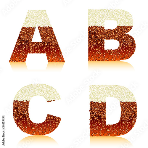 alphabet dark beer ABCD
