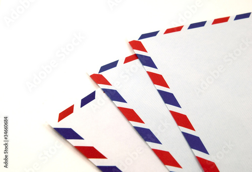 Airmail envelopes with clipping path.