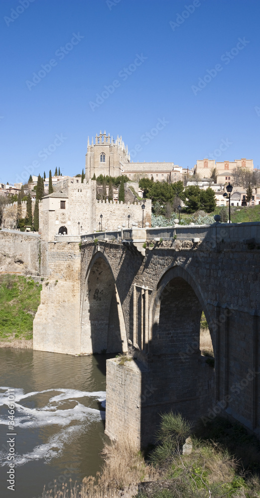 View of the Alcazar Castle and the Old Town of Toledo, Spain