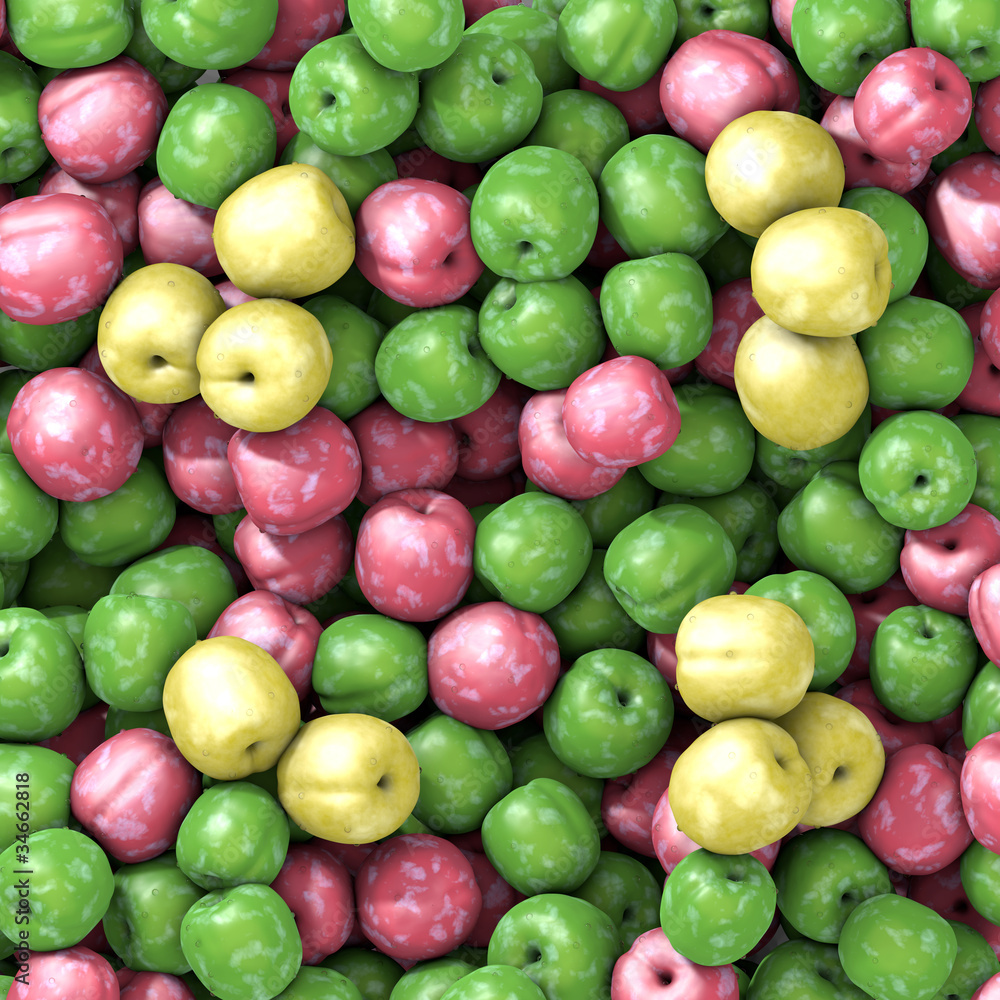Three varieties of fresh plums with water drop Three varieties of fresh plums with water drop