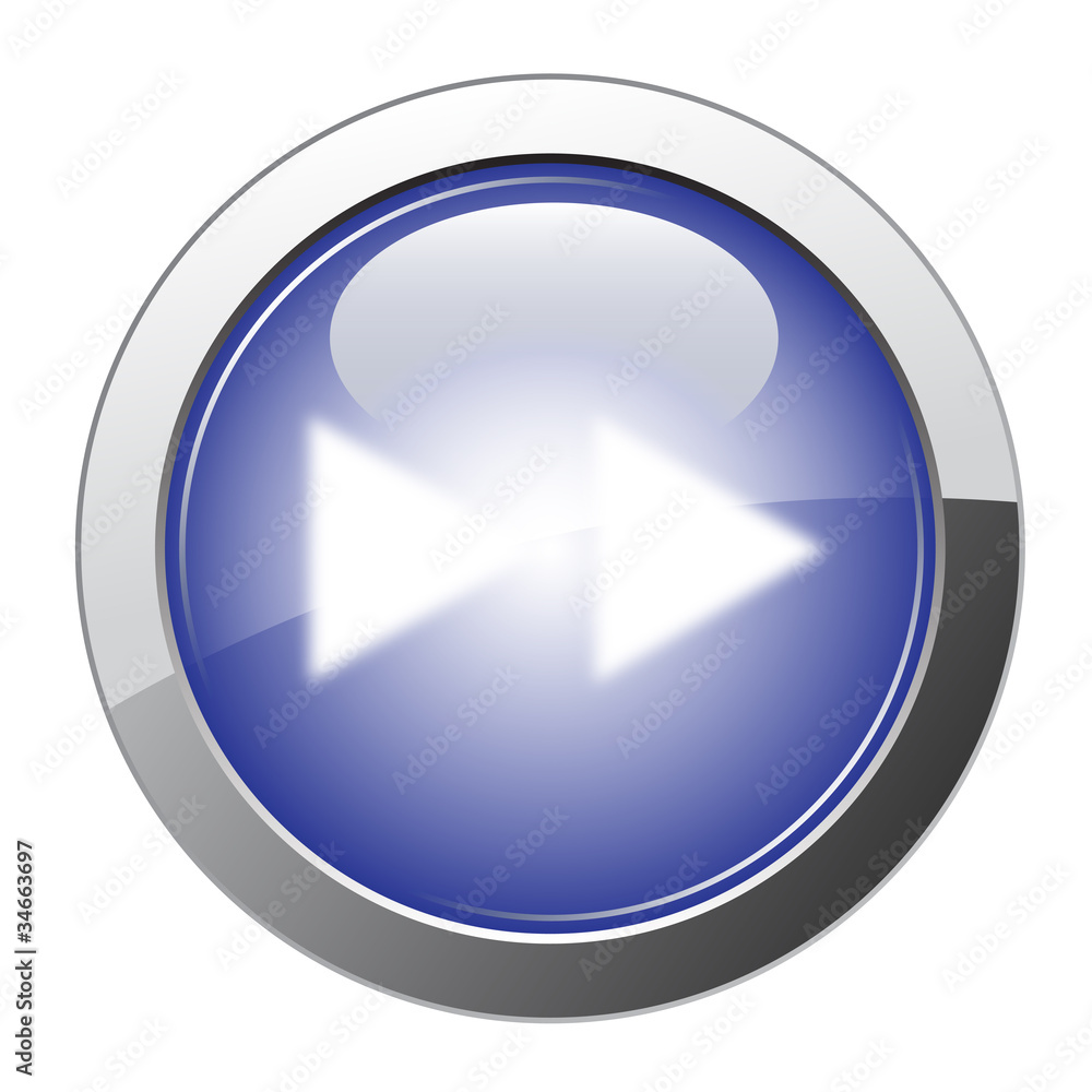 Blue Glossy Forward Button Blue Glossy Forward Button