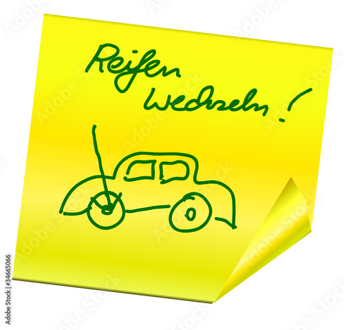 Haftnotiz - Reifen wechseln