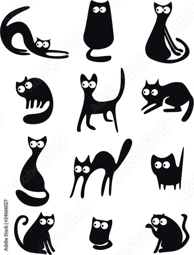 Black cat silhouettes #34666027
