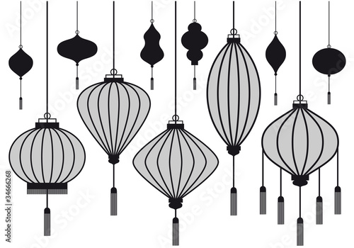 set of chinese lantern, vector photo