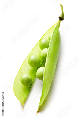 Fresh pea isolated on white background