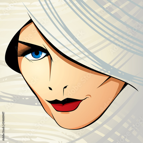 Attractive woman vector illustration.