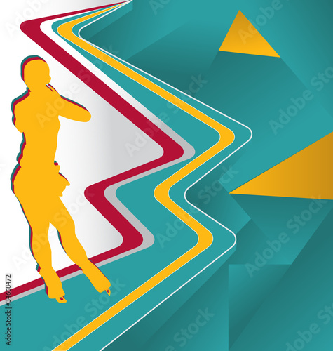 Modern abstract colorful designed sport vector background. Figur