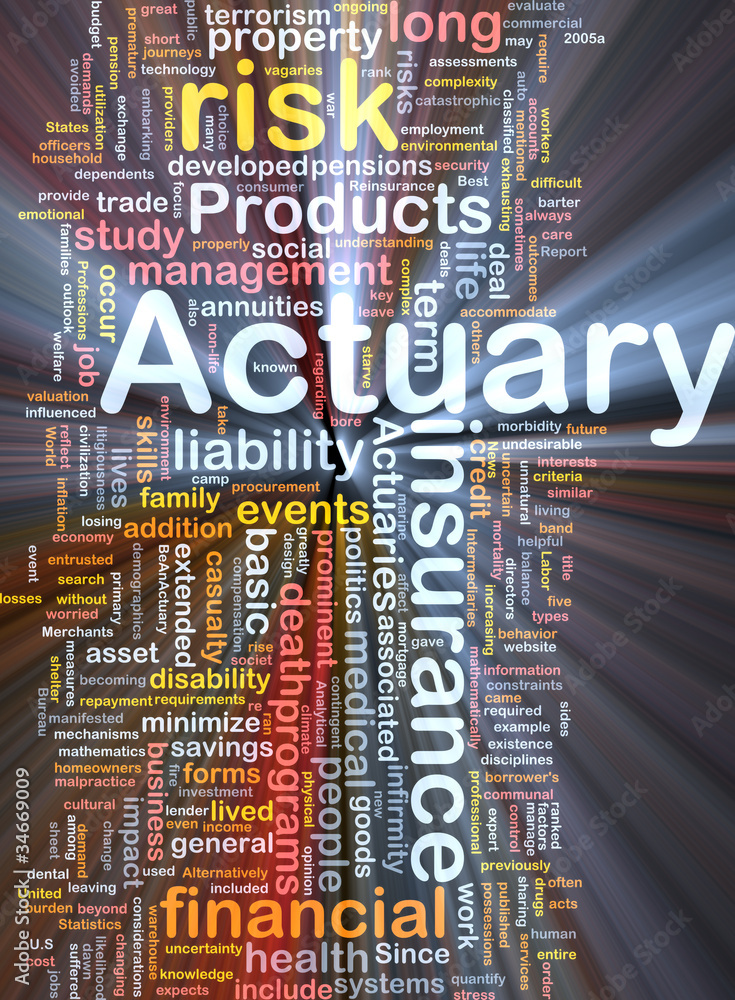 Actuary background concept glowing