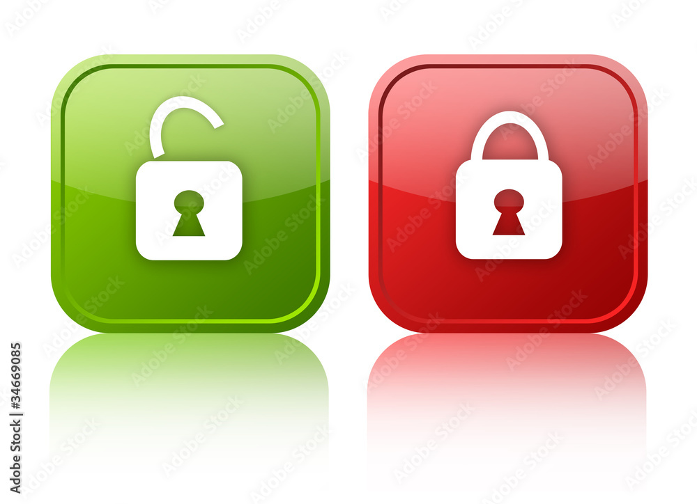 Open and closed lock buttons Open and closed lock buttons