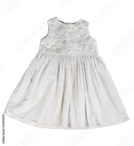 Children's light dress with a floral pattern