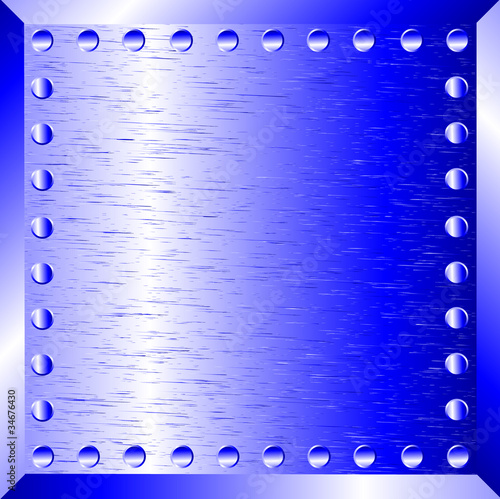 Blue metal background with rivets