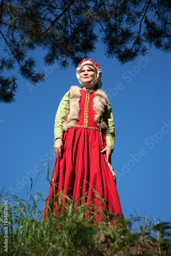 girl in european historical clothing photo