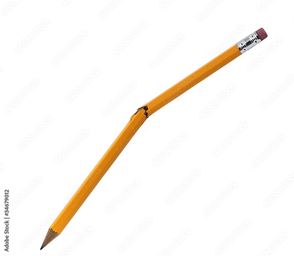 Fototapeta premium Broken pencil isolated on pure white