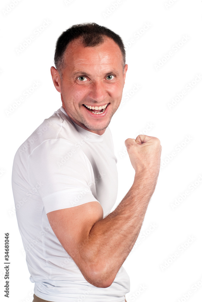 happy man on white happy man on white