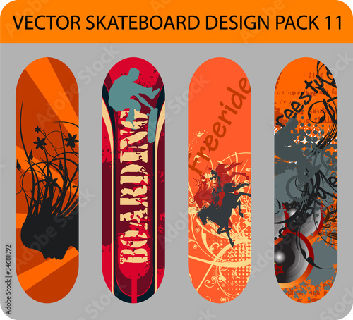 Vector pack 11 with four skateboard designs