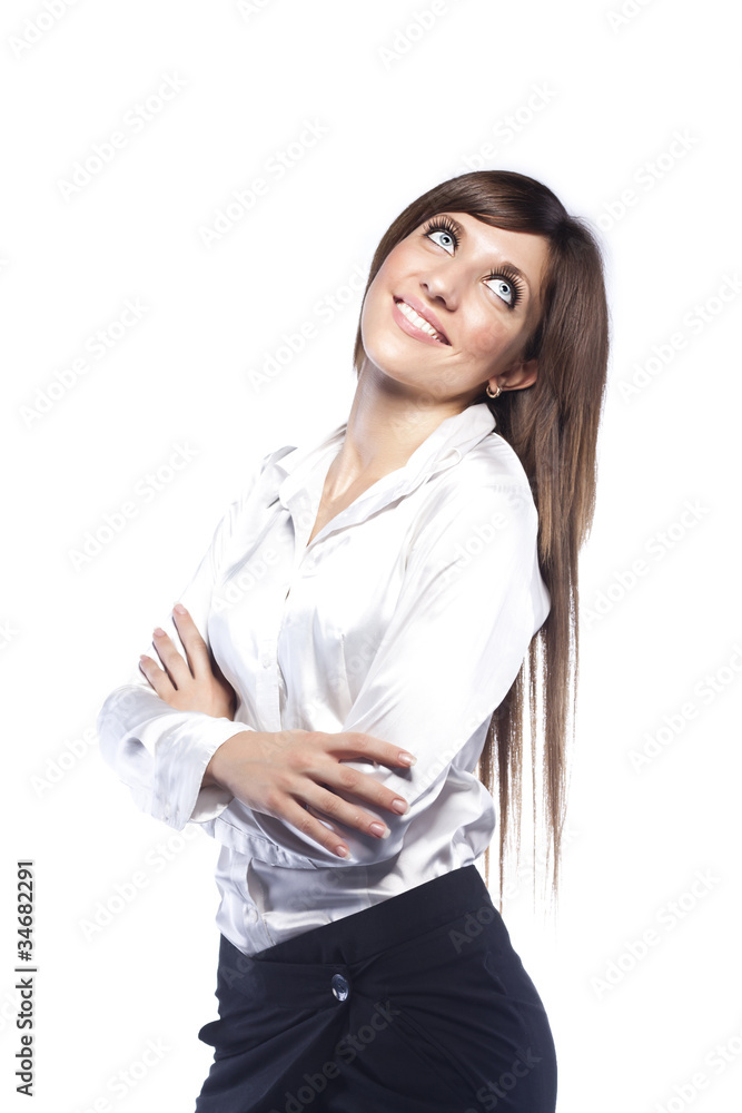 Smiling business woman. Isolated over white background Smiling business woman. Isolated over white background