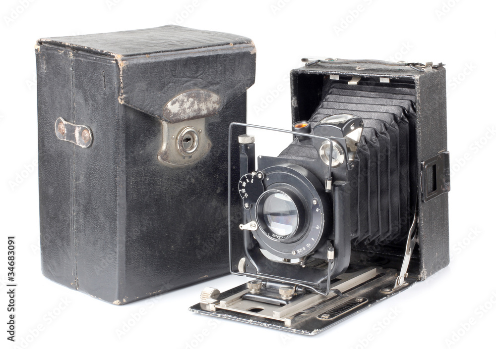 Old camera and cover Old camera and cover
