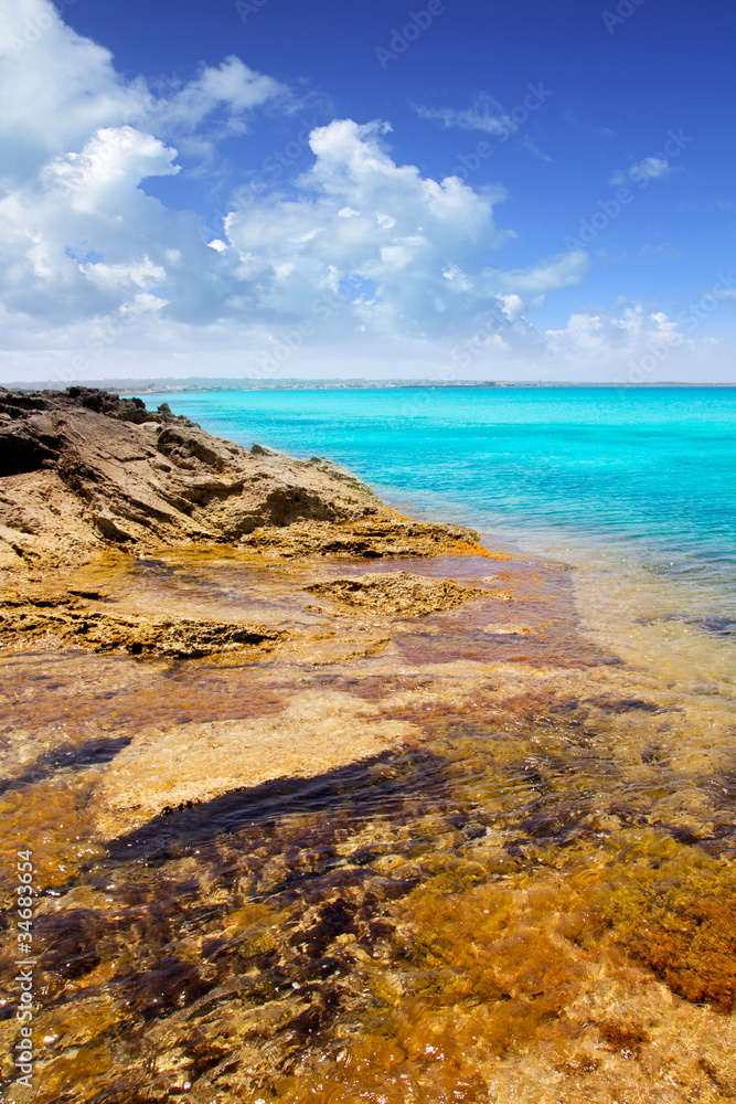 Formentera island Illetas rocky shore turquoise